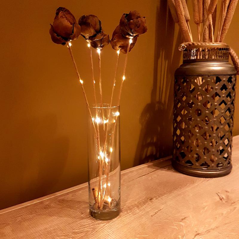 Led Işıklı, Palm Fruit Kuru Çiçek, 3 lü Demet