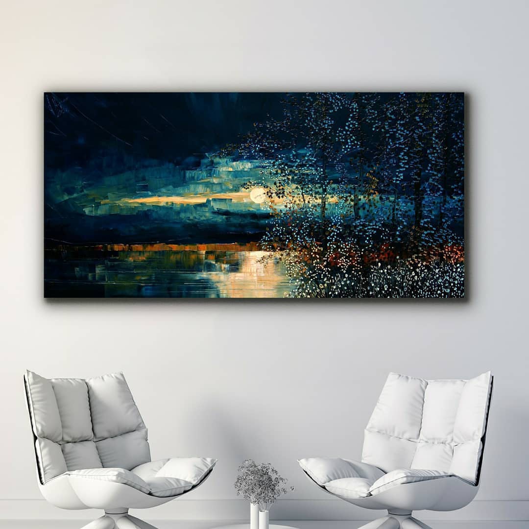 SUNSET%20ON%20LAKE%20-%20Laminasyonlu%20Kanvas%20Tablo