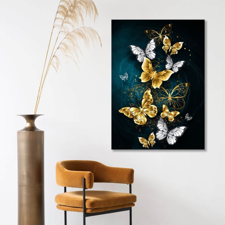 GOLDEN%20BUTTERFLY%20-%20Sim%20İşlemeli%20Kanvas%20Tablo