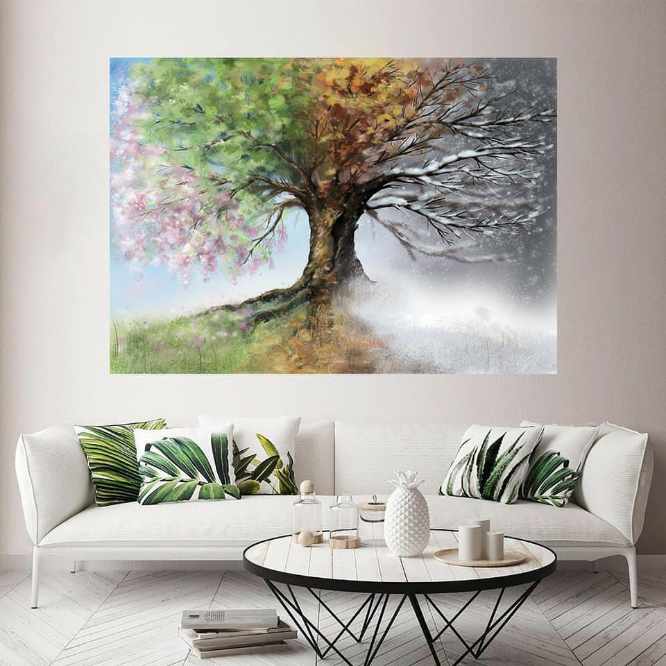 DÖRT%20MEVSİM%20-%20Laminasyonlu%20Kanvas%20Tablo