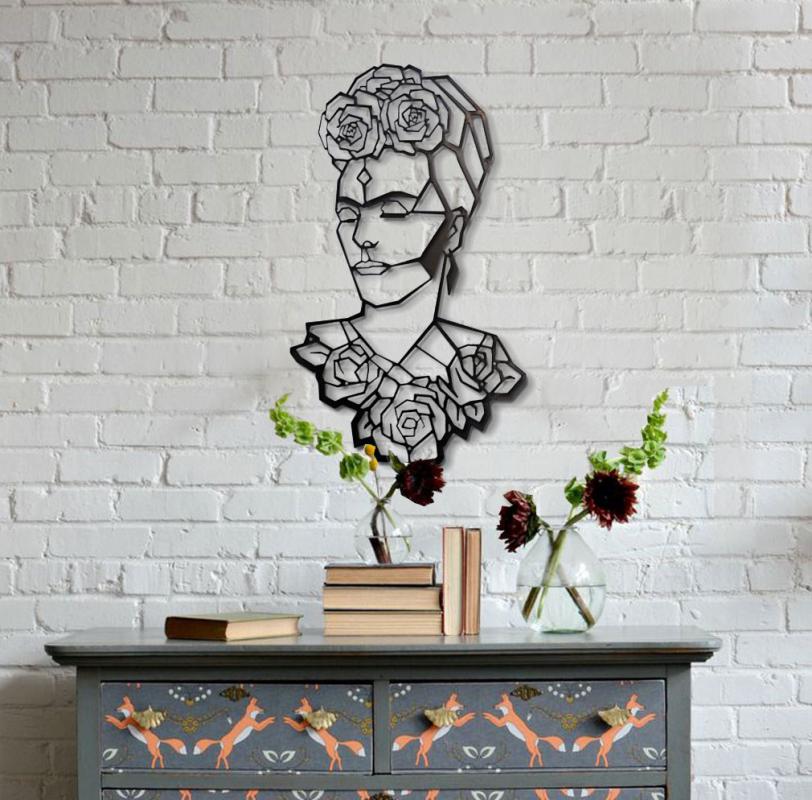 Frida Kahlo Portre Metal Duvar Dekoru