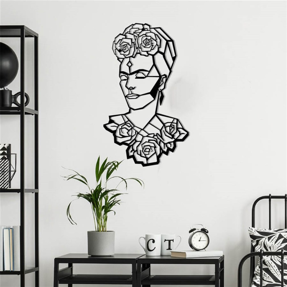 Frida Kahlo Portre Metal Duvar Dekoru