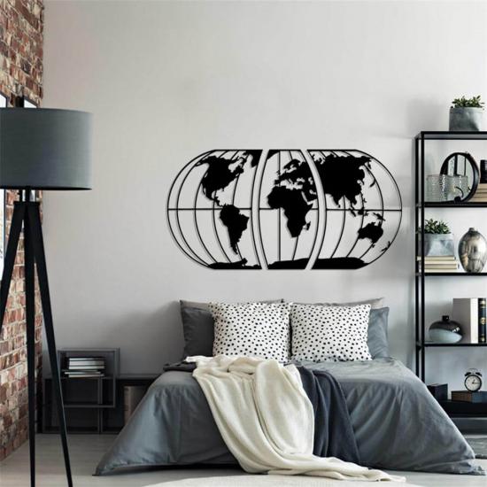 Dünya Haritası World Map Metal Duvar Dekoru