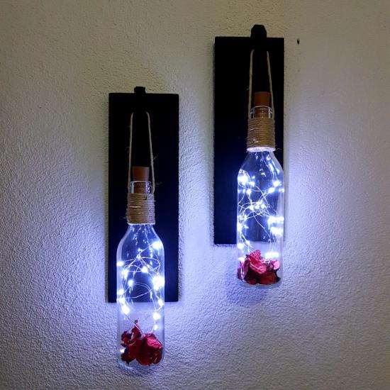 Beyaz Led Işıklı, Mat Siyah Renkli Duvar Aplik, 2’li Set