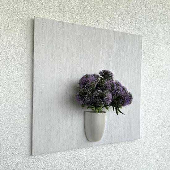 Kabartma Dokulu, Mor Karahindiba Çiçekli 3D Tablo