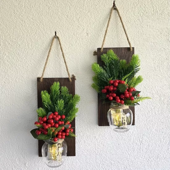 Led Işıklı, Kokina ve Çam Kozalak Çiçekli Dekor