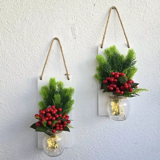 Led Işıklı, Kokina ve Çam Kozalak Çiçekli Dekor