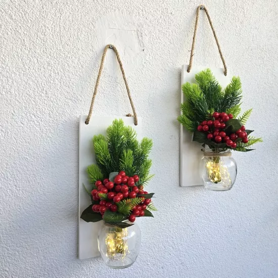 Led Işıklı, Kokina ve Çam Kozalak Çiçekli Dekor