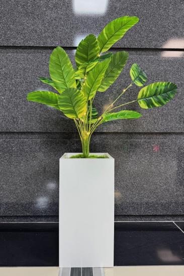 Starliçe Çiçekli, Led Işıklı, Beyaz Saksı 115cm