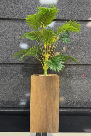 Areka Çiçekli, Led Işıklı, Ceviz Saksı 115cm