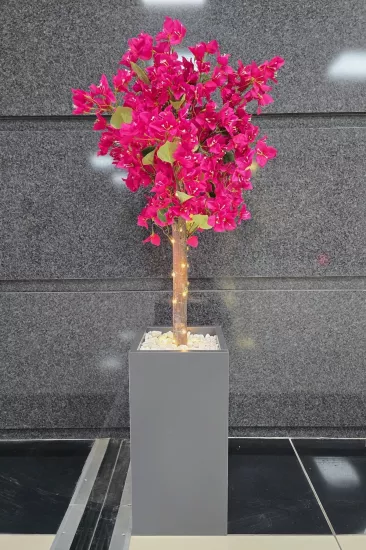 Led Işıklı Bodrum Begonvil Çiçekli Dekoratif Saksı