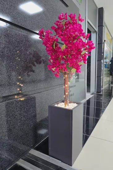 Led Işıklı Bodrum Begonvil Çiçekli Dekoratif Saksı