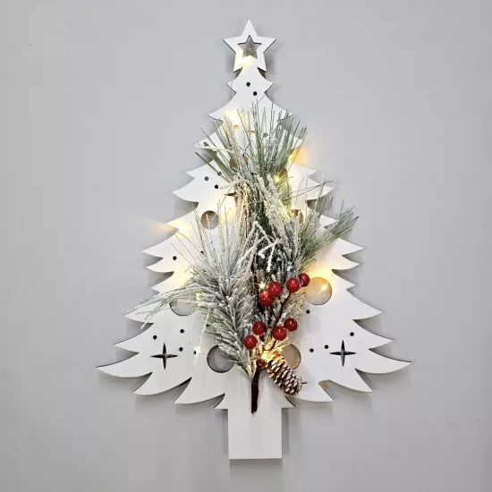 Yılbaşı Çam ve Kokinalı, Led Işıklı Duvar Dekoru