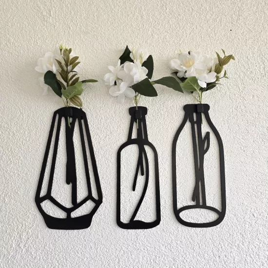 Beyaz Yasemin Çiçekli Dekoratif Tablo 3 lü Set