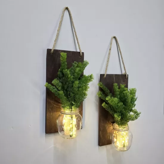 Led Işıklı, Süpürge Otu Çiçekli Duvar Dekoru