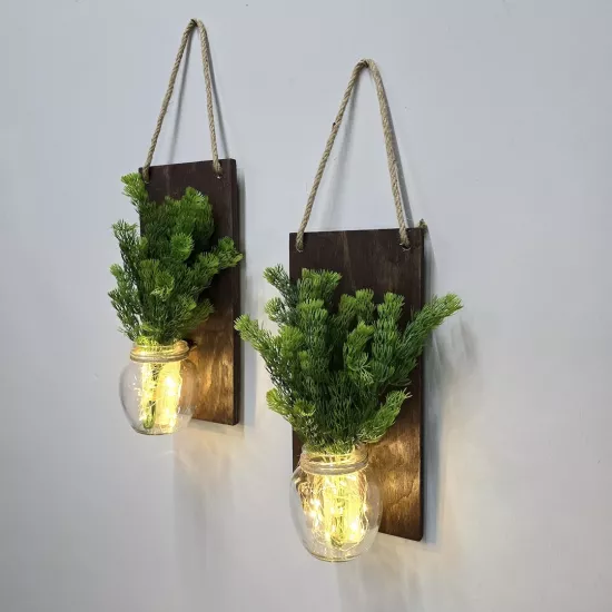 Led Işıklı, Süpürge Otu Çiçekli Duvar Dekoru