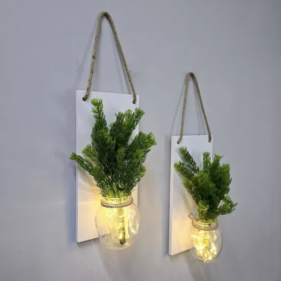 Led Işıklı, Süpürge Otu Çiçekli Duvar Dekoru