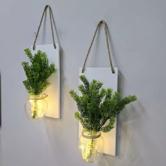 Led Işıklı, Süpürge Otu Çiçekli Duvar Dekoru