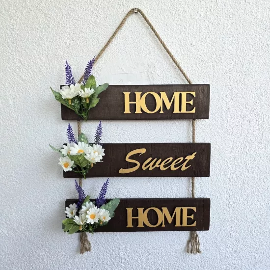 Papatya Çiçekli Home, Sweet, Home Kapı Dekoru