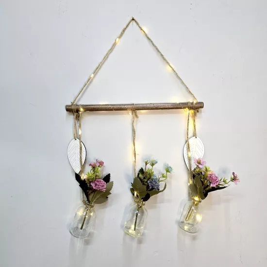 Karanfil Çiçekli, Led Işıklı Duvar Dekoru