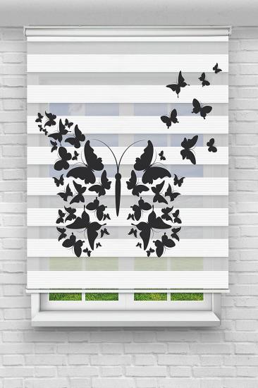 Kelebekler Mutfak ve Oturma Odası Modeli - Baskılı Zebra Stor Perde