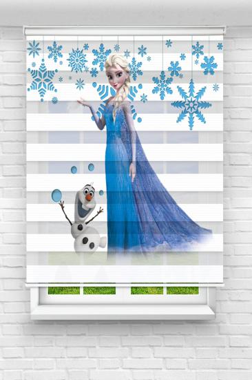 Elsa Kardan Adamlı Çocuk ve Bebek Odası Baskılı Zebra Stor Perde