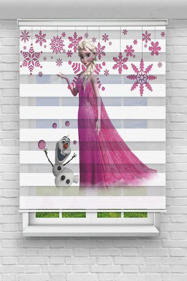 Frozen Çocuk ve Bebek Odası Baskılı Zebra Stor Perde