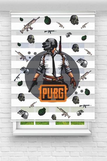 Pubg Çocuk ve Bebek Odası Basklı Zebra Stor Perde