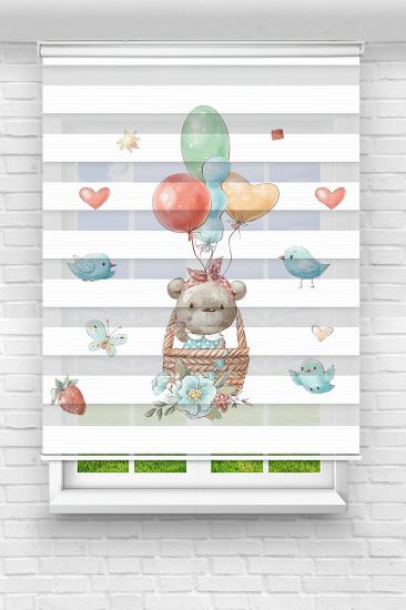 Uçan Tavşan Çocuk Ve Bebek Odası Baskılı Zebra Stor Perde