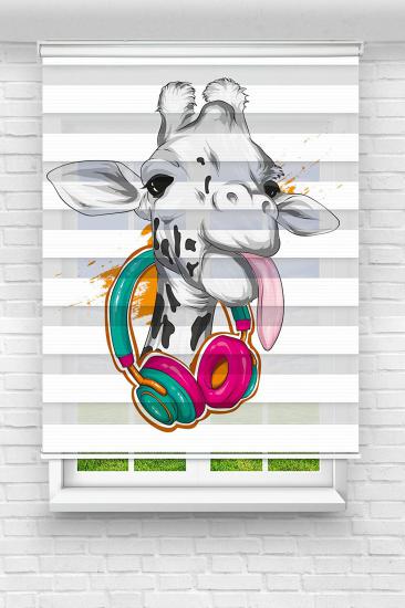 Deve - Çocuk Ve Bebek Odası Baskılı Zebra Stor Perde