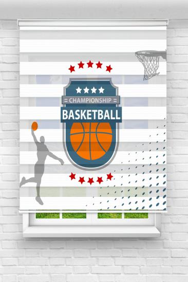 Basketbol - Baskılı Zebra Stor Perde