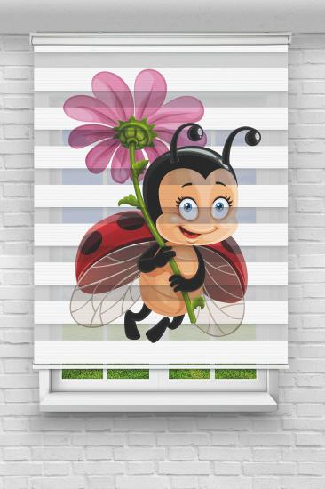 Uğur Böceği - Baskılı Zebra Stor Perde