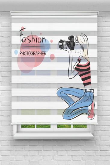 Moda Fotoğrafçısı - Baskılı Zebra Stor Perde