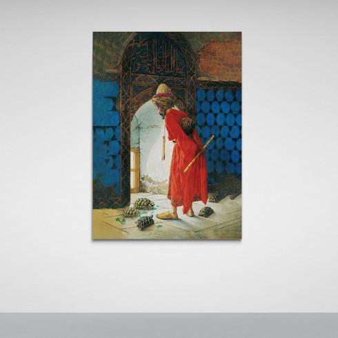 Kaplumbağa Terbiyecisi - Laminasyonlu Kanvas Tablo