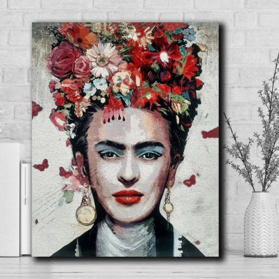 FRIDA KAHLO - Yağlı Boya Efektli Kanvas Tablo