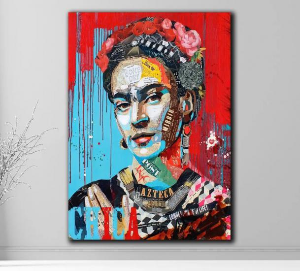 FRIDA KAHLO - Yağlı Boya Efektli Kanvas Tablo