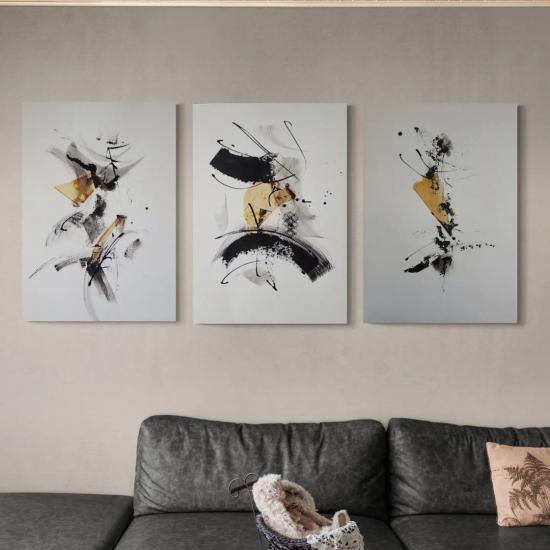 Laminasyonlu Kanvas Tablo 3 lü Set