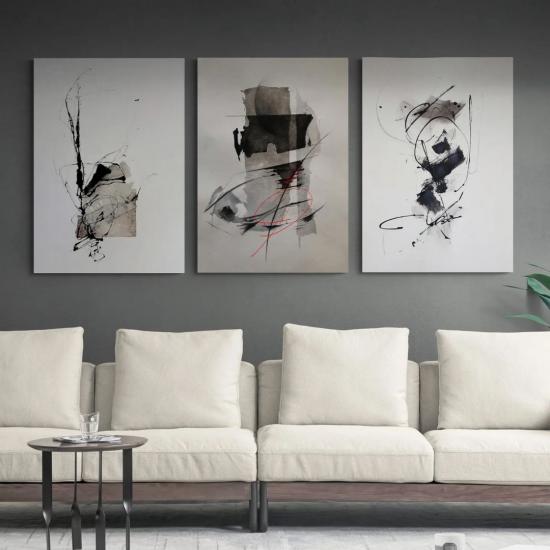 Laminasyonlu Kanvas Tablo 3 lü Set