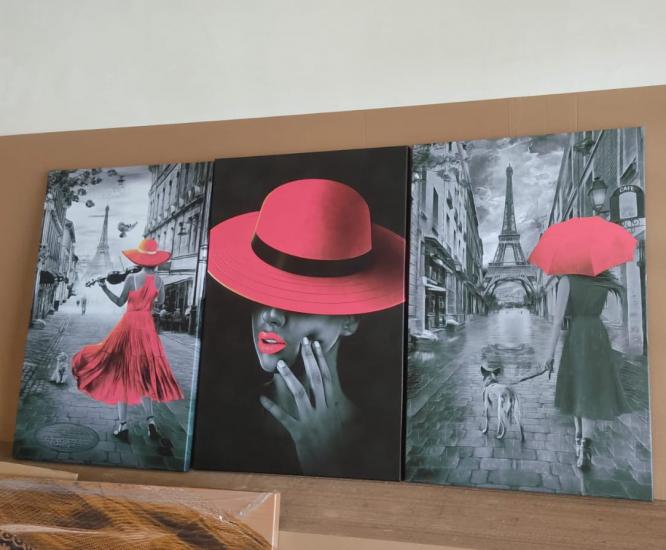 Laminasyonlu Kanvas Tablo 3 lü Set