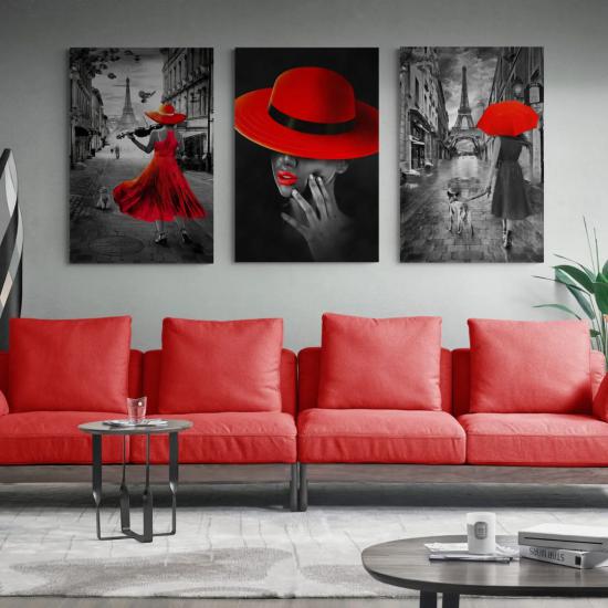 Laminasyonlu Kanvas Tablo 3 lü Set