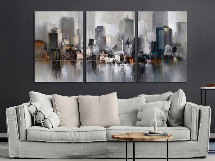 Laminasyonlu Kanvas Tablo 3 lü Set