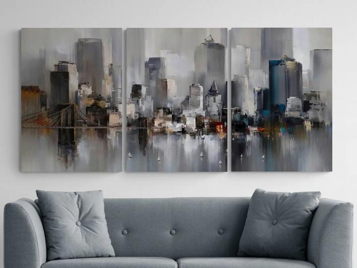 Laminasyonlu Kanvas Tablo 3 lü Set