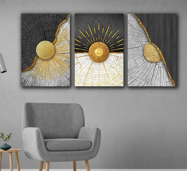 Laminasyonlu Kanvas Tablo 3 lü Set
