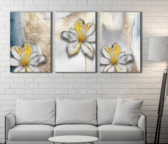 Laminasyonlu Kanvas Tablo 3 lü Set