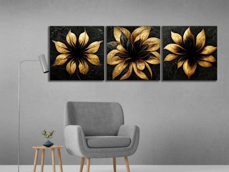 Laminasyonlu Kanvas Tablo 3 lü Set