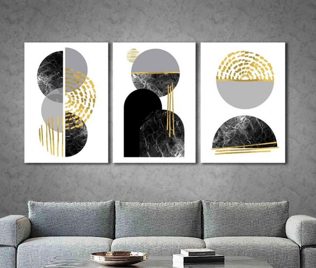 Laminasyonlu Kanvas Tablo 3 lü Set