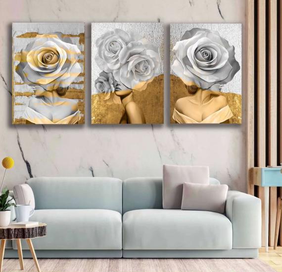 Laminasyonlu Kanvas Tablo 3 lü Set