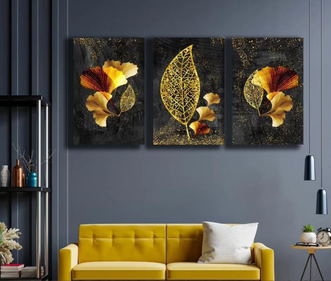 Laminasyonlu Kanvas Tablo 3 lü Set