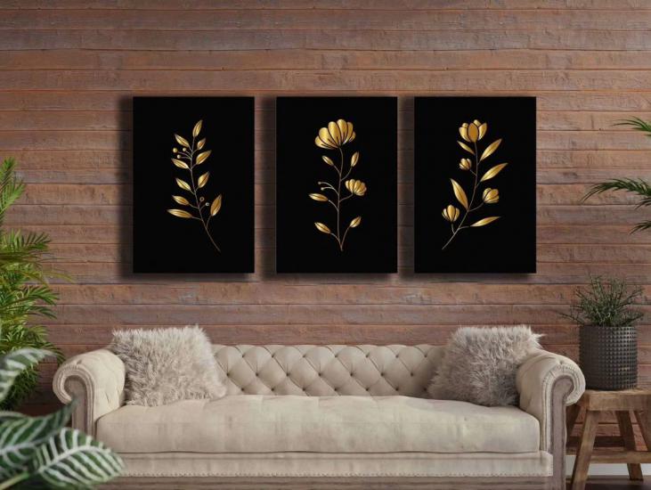 Laminasyonlu Kanvas Tablo 3 lü Set