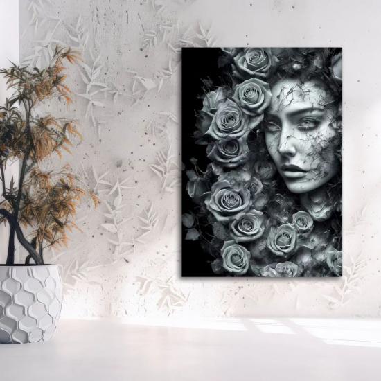 Flower Face -  Laminasyonlu Kanvas Tablo